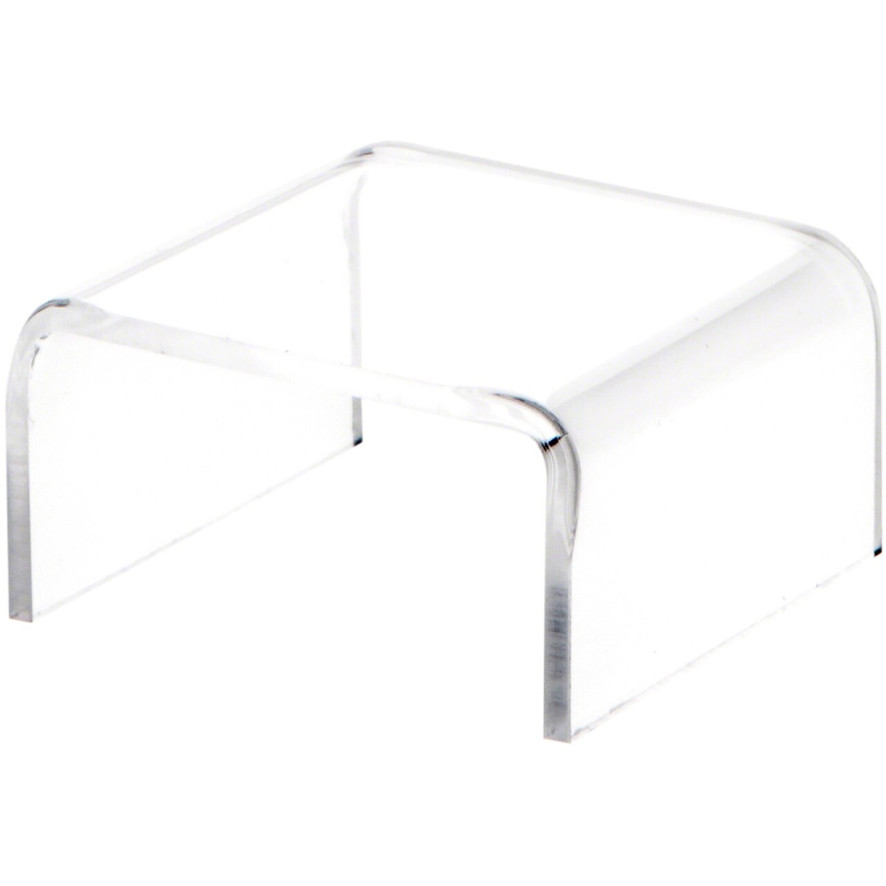 Plymor Clear Acrylic Short Square Display Riser, 1" H x 2" W x 2" D (3/32" thick)